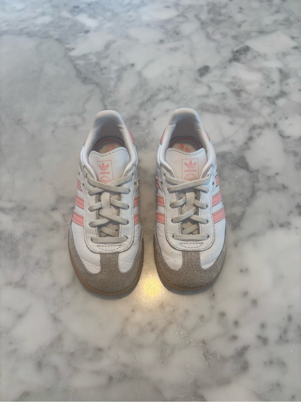 adidas Kids Samba Sneaker - White, Pink & Gum - Picture 2 of 5